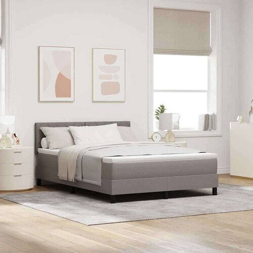 Box Postelja z vzmetnico z vzmetnico Taupe 140 x 200 cm blago, (5000126103) Cene