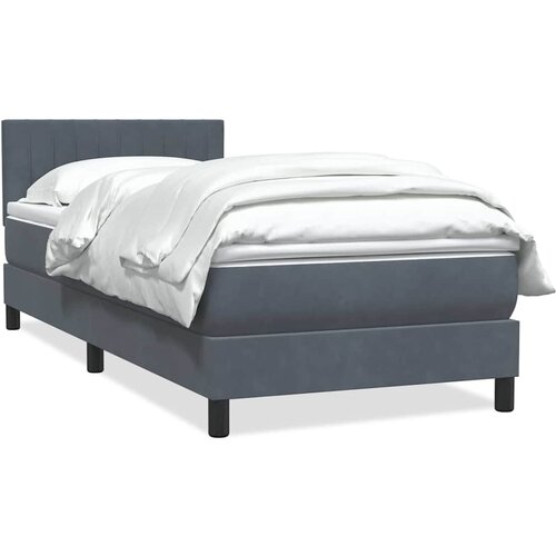 VidaXL Box Spring postelja z vzmetnico Temno siva 90x220 cm Velvet Slike