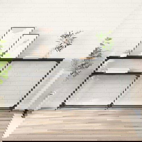 vidaXL Konzolnamizica Črni hrast 145x22.5x75cm Konstruiran les Cene