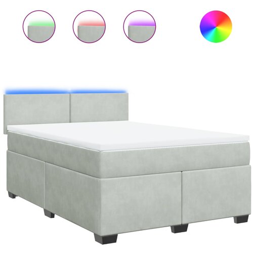 Maison Chic Box spring postelja - Vzmetna postelja z vzmetnico svetlo siv 140x190 cm žamet SL4333, (21905402) Cene