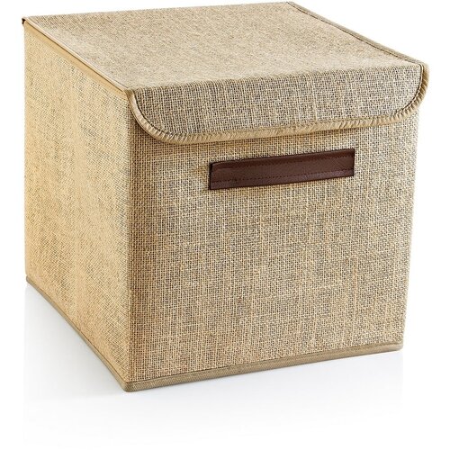 Mioli Decor Svetlo rjava škatla za shranjevanje s pokrovom iz jute 30x30x30 cm – Cene