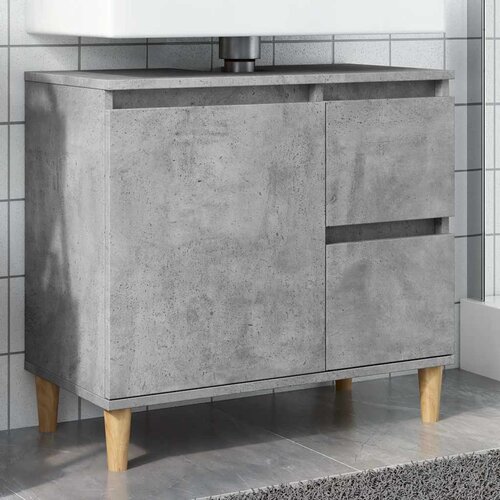 Ormarić za umivaonik boja betona 65x33x60 cm konstruiranog drva Slike