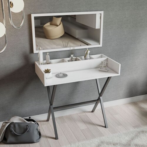 Hanah home Atina WhiteBlack Make-Up Table Cene