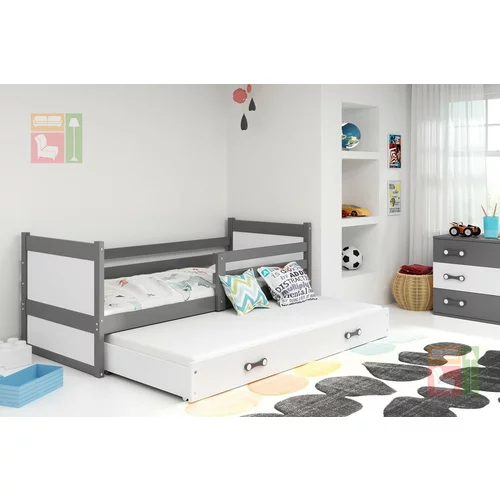 BMS Group Dječji krevet Rico - 90x200 cm s dodatnim ležajem - graphite