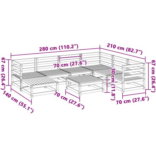  8-dijelni set vrtnih sofa od masivne borovine Slike