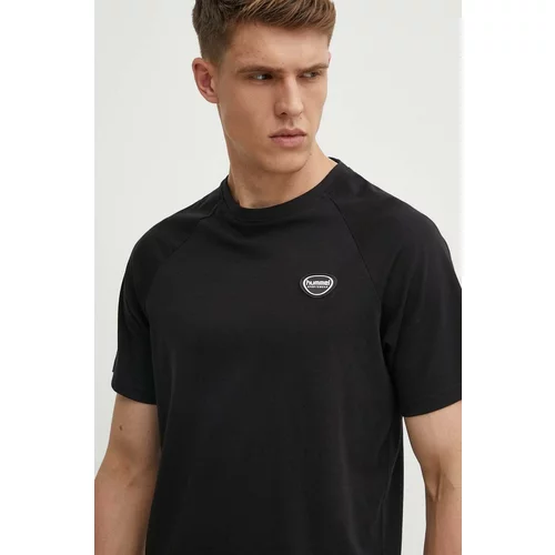 Hummel Bombažna kratka majica hmlLGC KAI REGULAR HEAVY T-SHIRT moška, črna barva, 223989