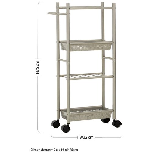 Premier Housewares Kovinski servirni voziček na kolesih 16x40 cm Dara &amp;ndash; Slike