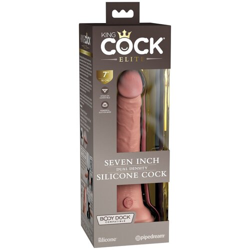 King Cock Elite 7&amp;quot; Silicone Dual Density Cock Light Slike