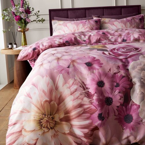 RHS Ružičasta posteljina za krevet za jednu osobu 135x200 cm Rosemoor Floral &amp;ndash; Slike