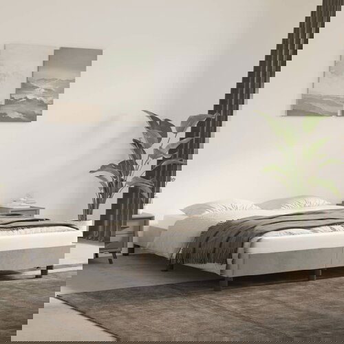 The Living Store Posteljni okvir svetlo siv 140x190 cm žamet - Posteljni Okvir, (21489378) Slike