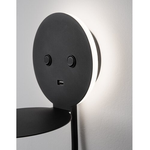 Nova Luce Črna aluminijasta LED stenska svetilka z upogljivo konstrukcijo/z USB priključkom Eclip &amp;ndash; Slike