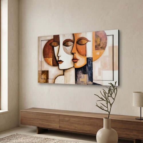 WALLXPERT Duo - 40 x 68 Multicolor Decorative Framed MDF Painting Cene