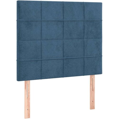 VidaXL Box spring krevet s madracem tamnoplavi 100x200 cm bar&amp;scaron;unasti Slike