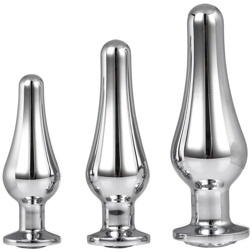 DREAMTOYS Gleaming Love - komplet dilda s analnim vrhom - srebrni (3 dijela) Cijene