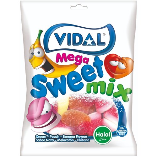 Vidal gumene bombone mega sweet mix 90g Slike