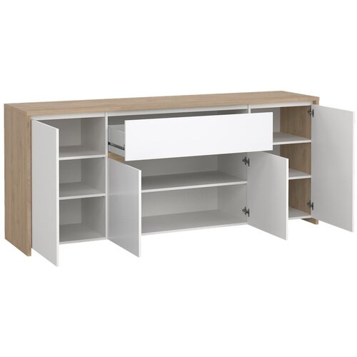 Tvilum Bela/v naravni barvi komoda v hrastovem dekorju 197x84x48 cm Next &amp;ndash; Slike