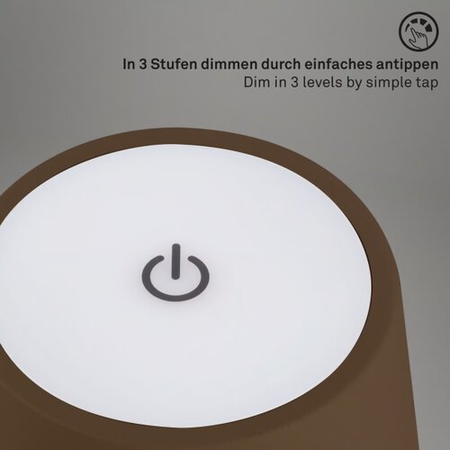 BRILO LED stona punjiva dodirna lampa KIKI LED/2,6W/5V IP44 2600 mAh braon Slike