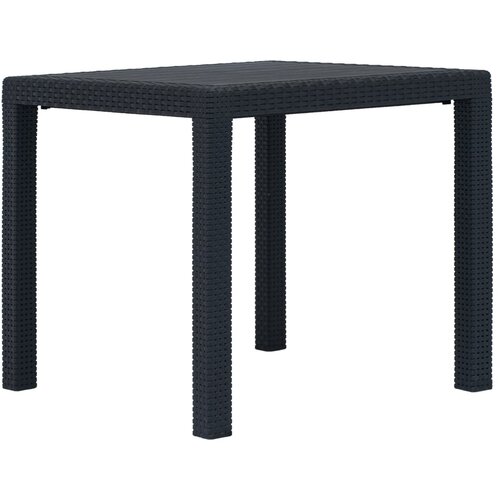The Living Store Vrtni stol antracit 79 x 79 x 72 cm plastika s izgledom ratana Slike