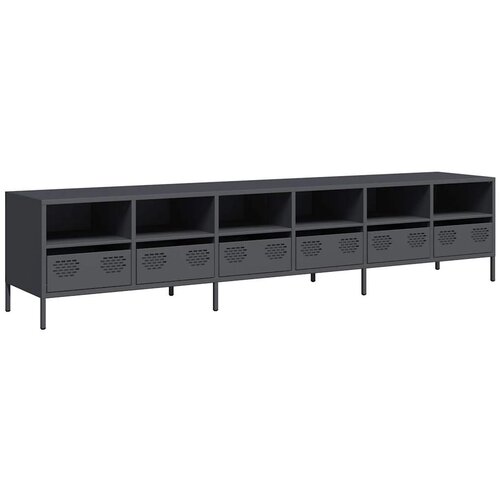 Maison Chic TV omarica - TV stojalo - Televizijska omarica antracit 202x39x43,5 cm hladno valjano jeklo, (21700956) Slike