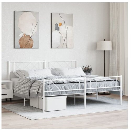 vidaXL okvir kreveta uzglavlje i podnožje bijeli 183x213 cm Cene