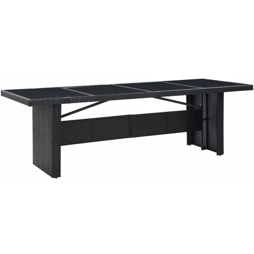  Vrtni stol crni 240 x 90 x 74 cm od poliratana i stakla