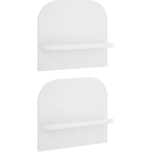  Zidna polica 2 kom. Bijela 41 x 13,5 x 37,5 cm Prerađeno drvo Slike