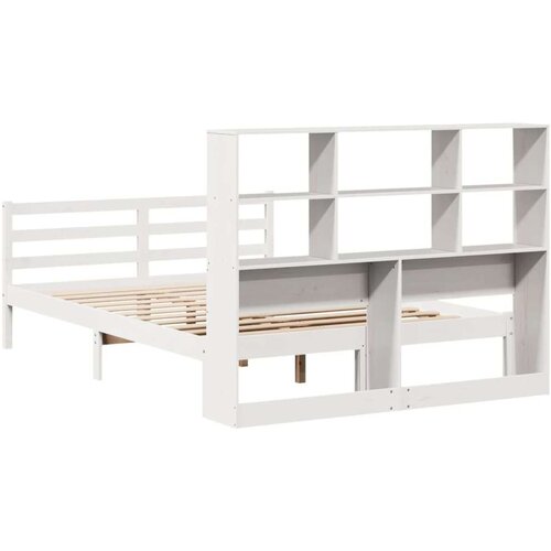 vidaXL Krevet s regalom z knjige bez madraca bijeli 140x200cm borovina Cijene