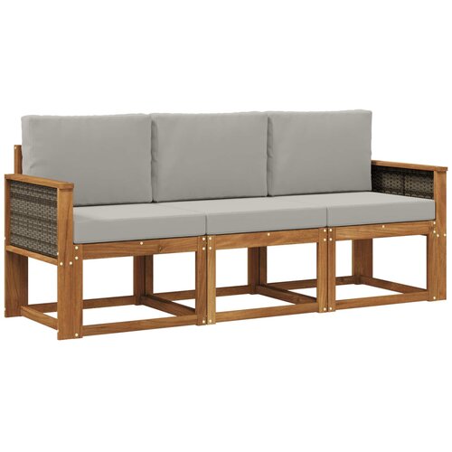 vidaXL Zunanja garnitura za sedenje 3 pcs Naravna in svetlo siva, (5000280196) Cene