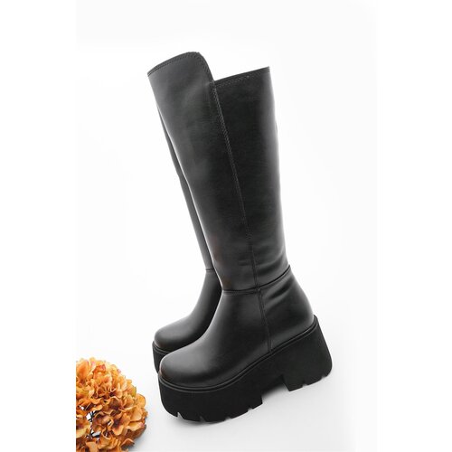 Marjin Women&amp;#039;s Thick Welt Sole Daily Boots Ferlas Black Slike