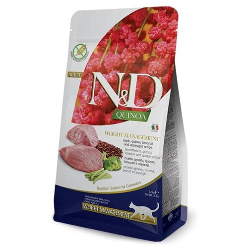 Farmina n&d quinoa hrana za gojazne mačke, ukus jagnjetine, kinoe, brokolija i špargle, 1.5kg Cene