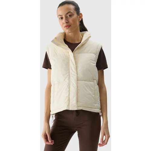 4f Women's down vest with synthetic down filling - beige