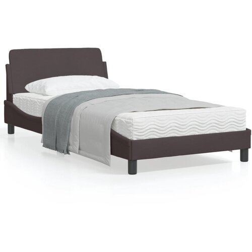 VidaXL Posteljni okvir z vzglavjem temno rjav 100x200 cm blago Slike