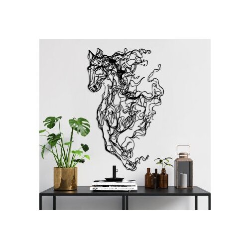 Wallxpert Zidna dekoracija Cavallo-1, 41 x 66 cm, Crna Slike