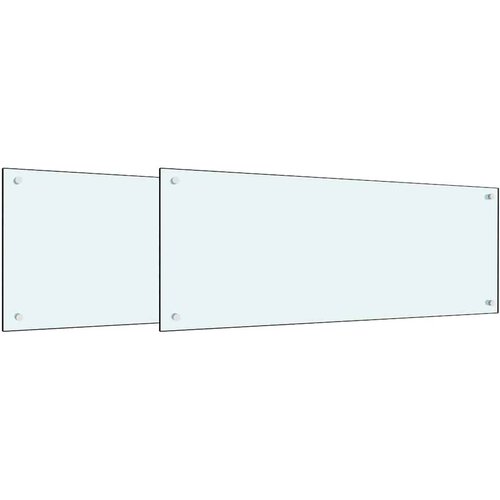  Kuhinjski zid 2 pcs Bijelo 100 x 40 cm Staklo otporno na udarce Slike