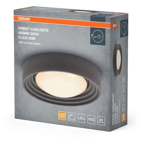 Osram LED prigu&amp;scaron;iva stropna svetiljka ORBIS CONCRETE LED/18W/230V prečnik 40 cm siva/beton Slike