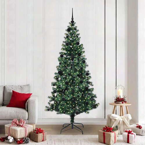 vidaXL Umjetna preddekorirana božićna jelka med 300 LED Zelena 210 cm Cene