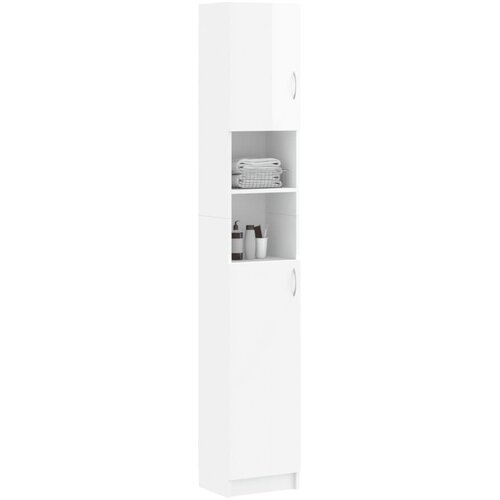 Maison Chic Kopalniška omarica - Kopalniški kabinet visok sijaj bela 32x25,5x190 cm iverna pl., (21794694) Cene