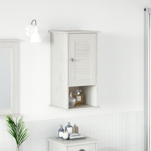 VidaXL Ormar za Kupaonicu na Zidu s pohranom Bijela 37 x 34 x 71.5 cm Slike