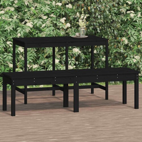  Klupa s 2 sjedala crna 159 5x44x45 cm masivna borovina Cijene
