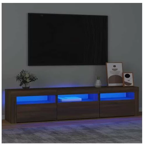  TV omarica z LED lučkami rjav hrast 180x35x40 cm