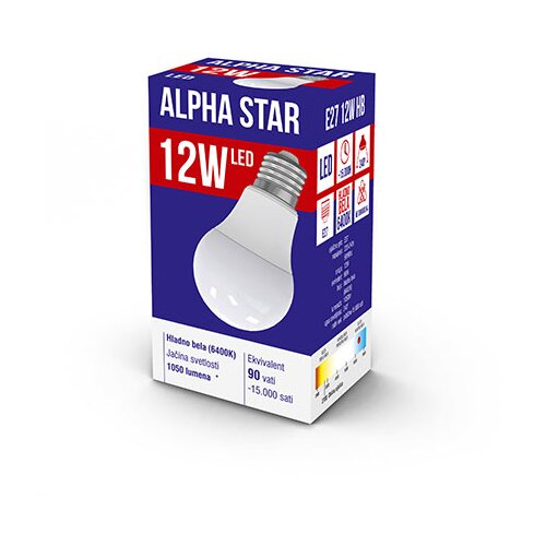 Alpha Star led sijalica, E27 -12W, 220V,Hladno bela, 6400K ( E27 12W hb ) E27 12W hb Slike