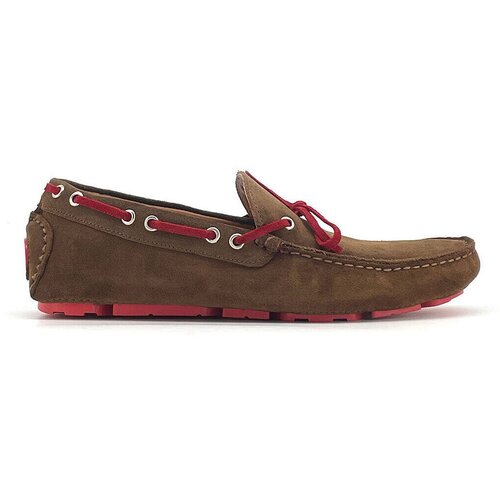 Duca di Morrone Mokasini & Jadralni čevlji Edoardo - Suede Brown Kostanjeva Cene