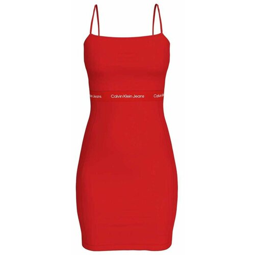 Calvin Klein - - Crvena haljina sa logo trakom Cene