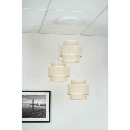  Brilagi - Visilica na sajli SPACE YUTE 3xE27/15W/230V krem/bela Slike