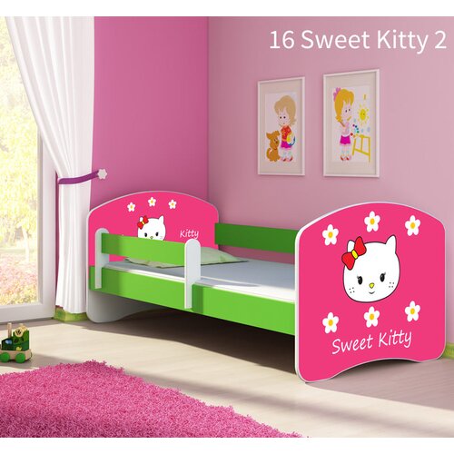  Otro&scaron;ka postelja ACMA z motivom, stranska zelena 140x70 cm 16 Sweet Kitty 2 Cene