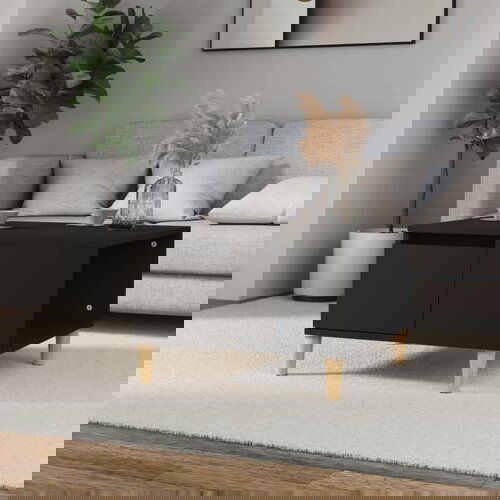VidaXL Klubska mizica črna 55x55x36,5 cm inženirski les Slike