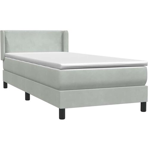 Box Spring krevet s madracem svijetlo sivi 80x220 cm samt Slike