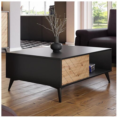  Klub sto DIAMOND 40x104 cm crna/hrast evoke Cene