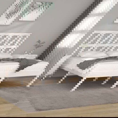  Posteljni okvir bel iz trdne borovine 120x200 cm, (20644679) Slike