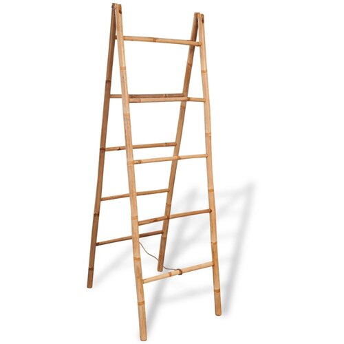 VidaXL Dvojna Lestev za Brisače s 5 Prečkami Bambus 50x160 cm Slike